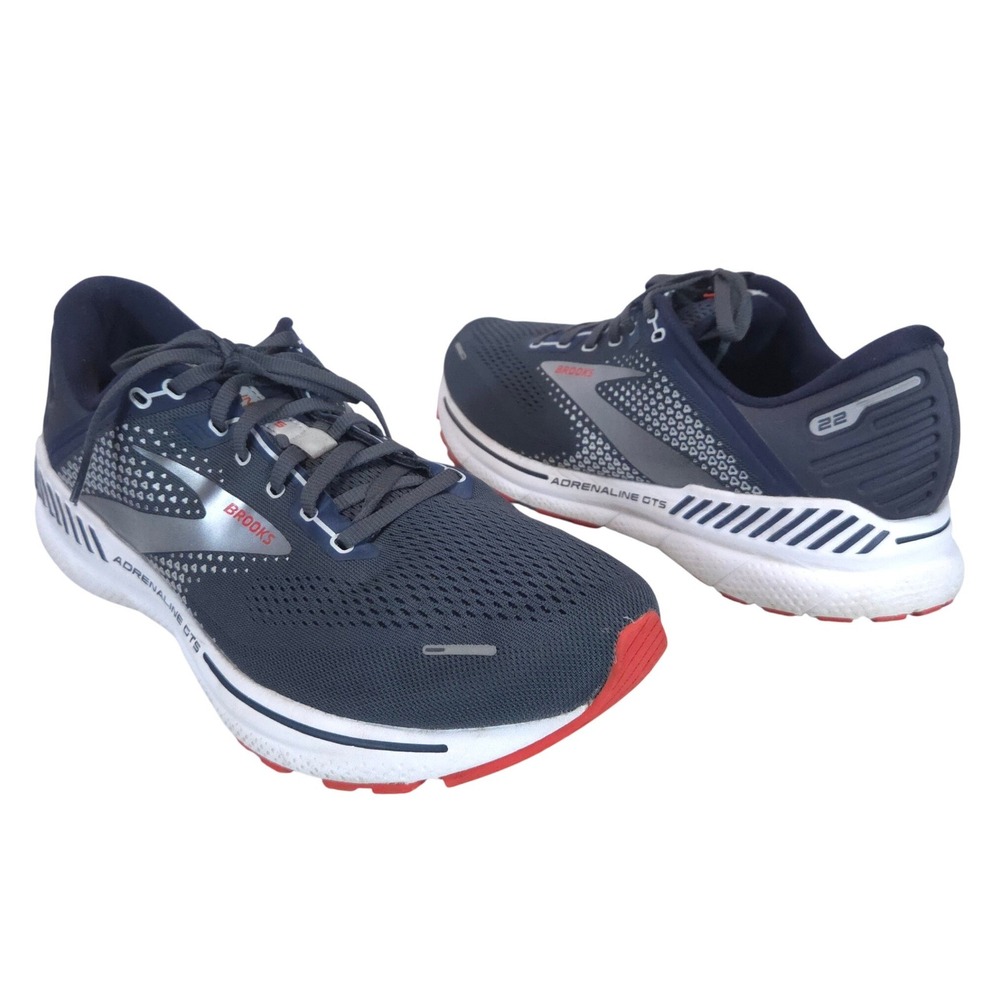 Brooks Adrenaline GTS 22 Mens 11.5 Wide 2E Grey Blue Running Shoes Sneaker EUC